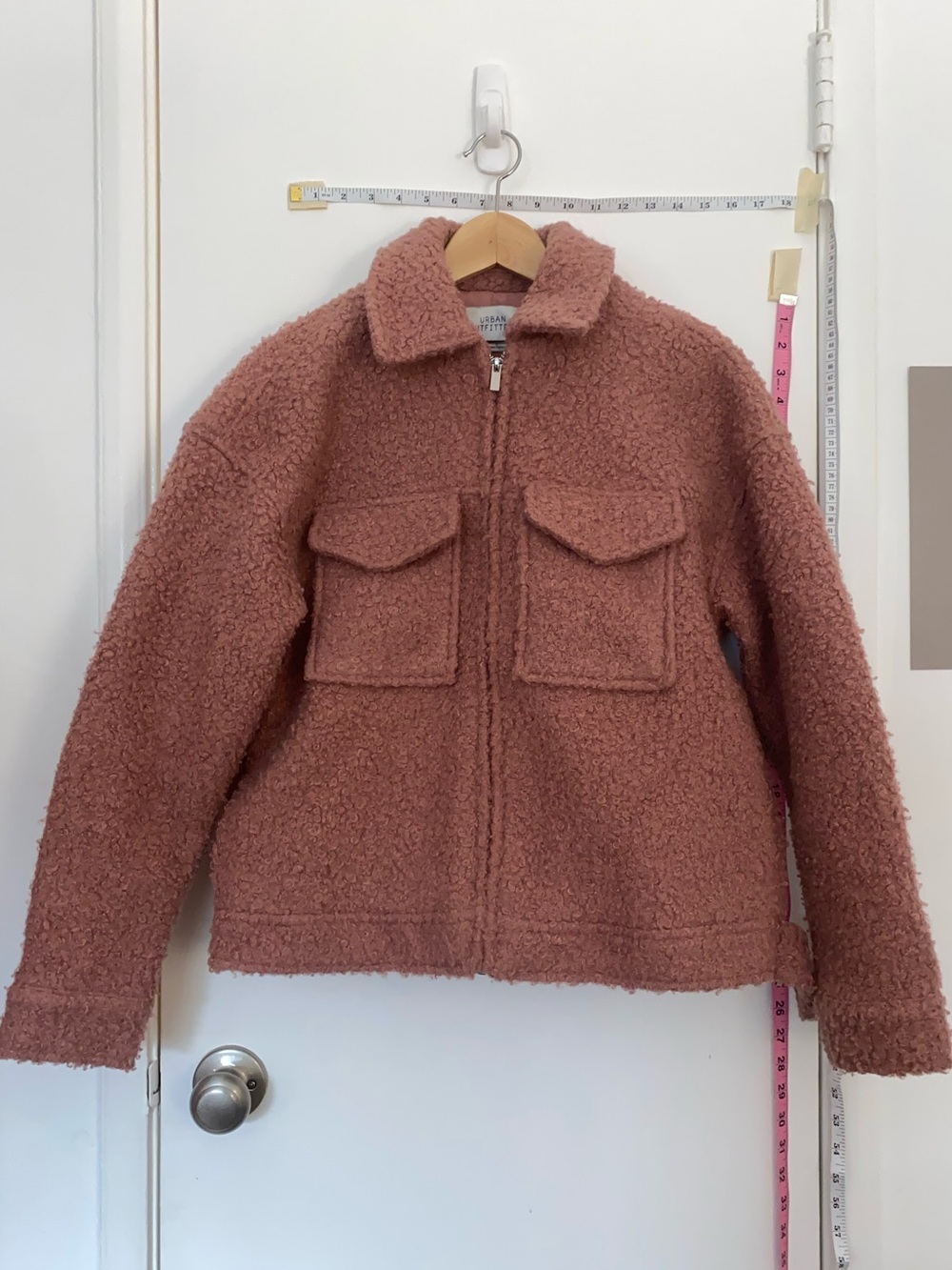 Urban Outfitters Teddy Sherpa Jacket - Dusty Rose